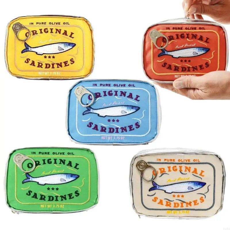 

Makeup Bag Toiletry Bags Canned Sardines Shaped Cosmetic Clutch Zipper Bag Travel Makeup Bag for Personal Care 547A