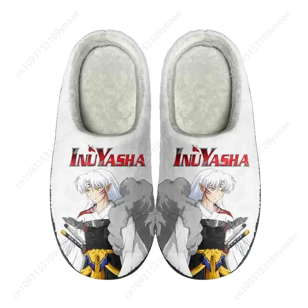 Anime Inuyasha Kikyō Home Cotton Custom Slippers Mens Womens Teenager Plush Fashion Casual Keep Warm Shoes Thermal Slipper