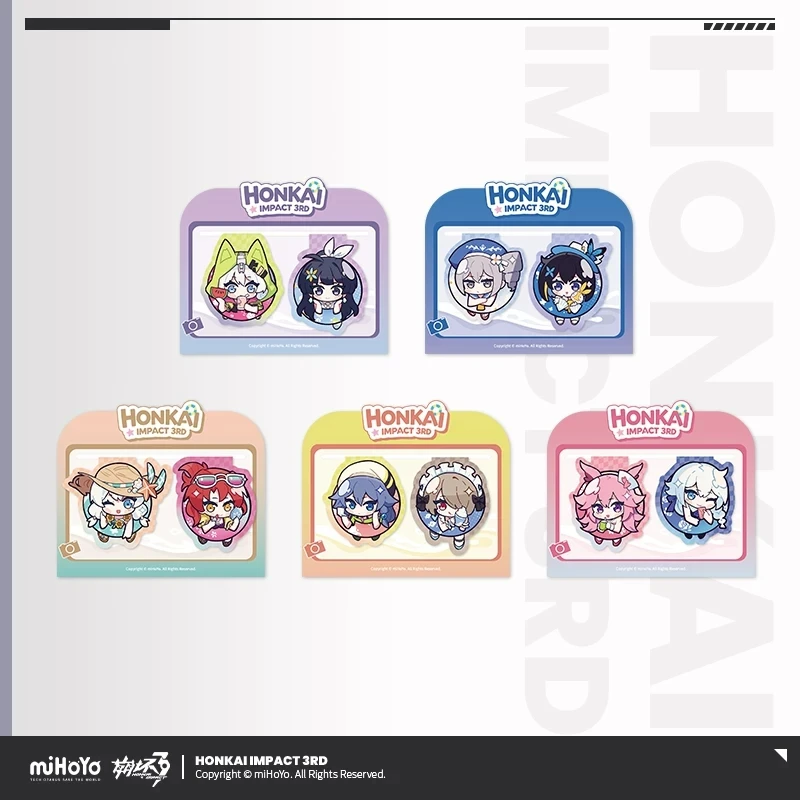 Official miHoYo Honkai Impact 3 Anime Merchandise: Summer Memories Series—DIY Magnetic Bookmarks Featuring Game Characters