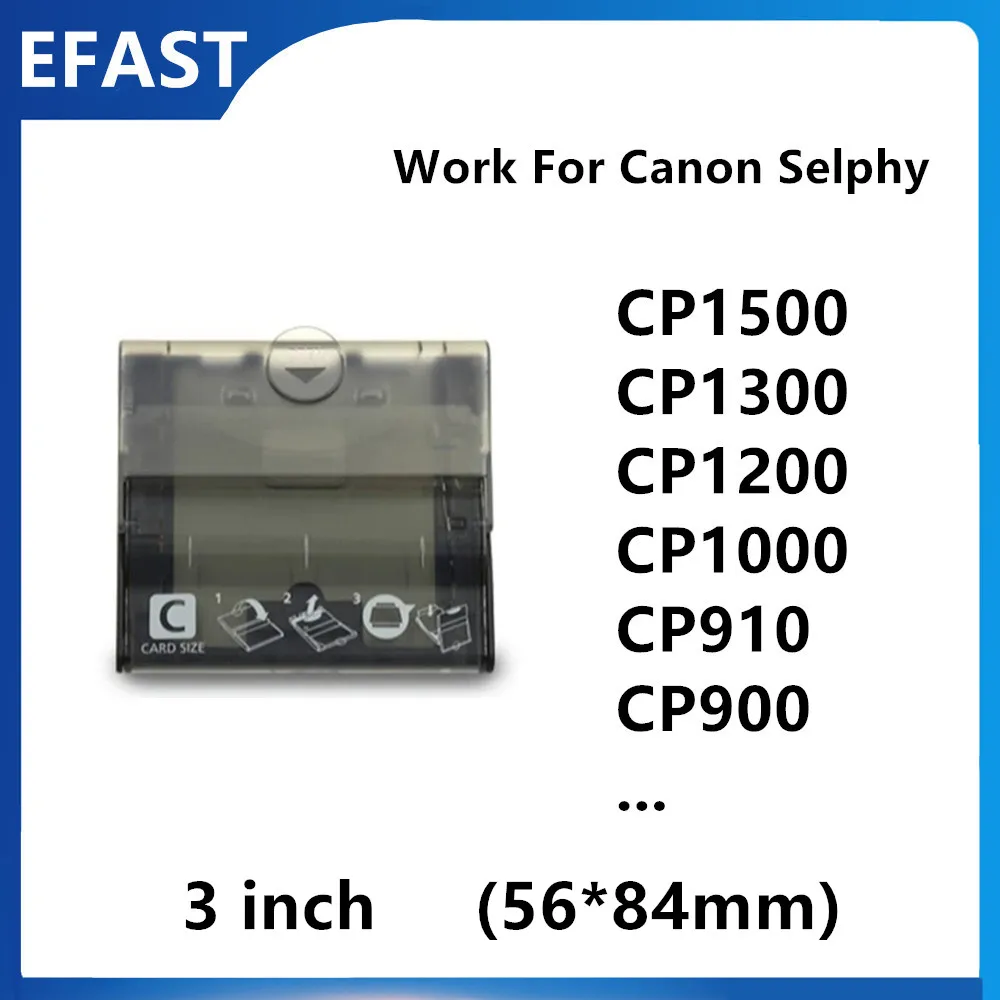 3 Inch Paper Input Cassette Tray with 54x86mm Selphy Ink Paper Set Compatible for Canon CP1500 cp1300 CP1200 CP910 CP900 Printer