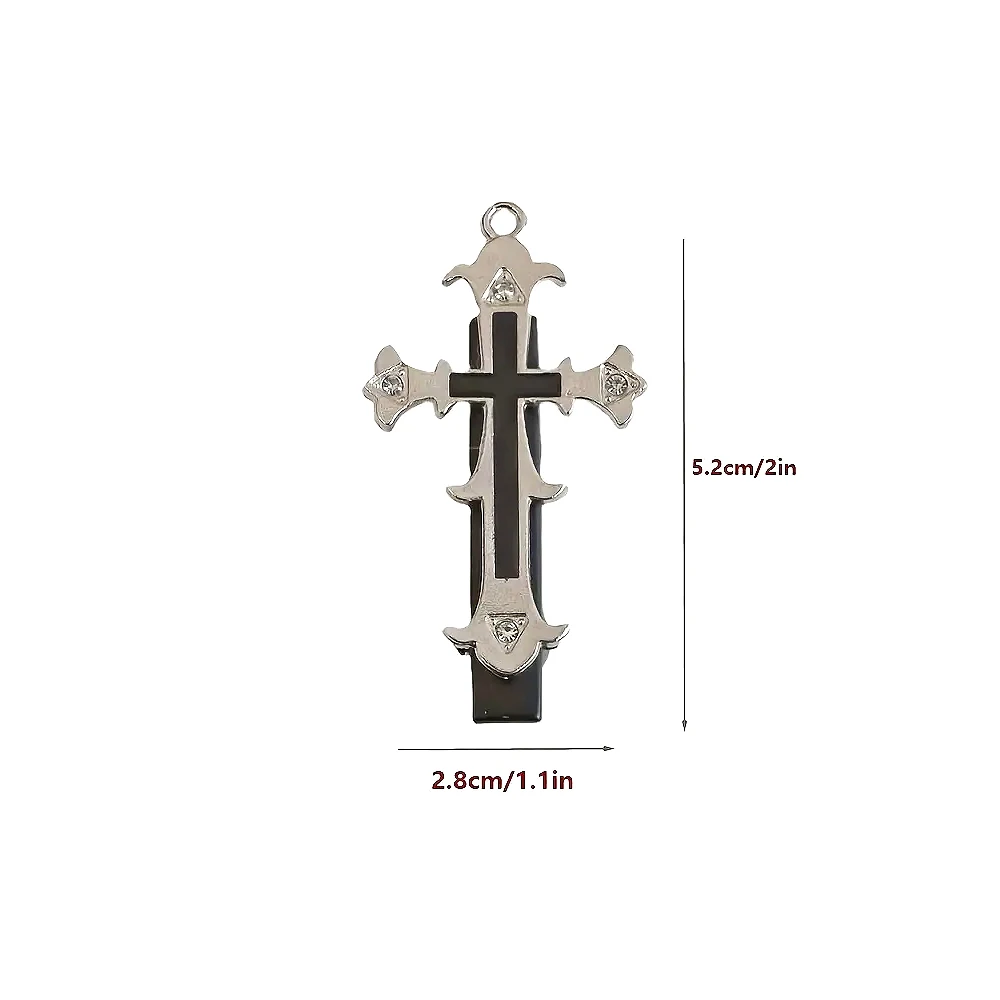القوطية الصليب المشابك المعدنية التمساح كليب Y2k إكسسوارات الشعر أسود أبيض ديسكو حزب أغطية الرأس للنساء الفتيات