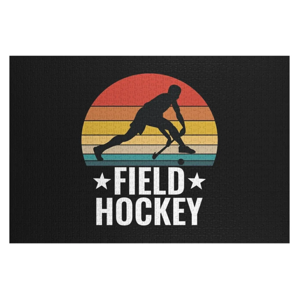 

Деревянные пазлы в стиле ретро для мужчин, вдохновленные хоккеем на траве, персонализированные пазлы для детей, индивидуальные рождественские игрушки-пазлы