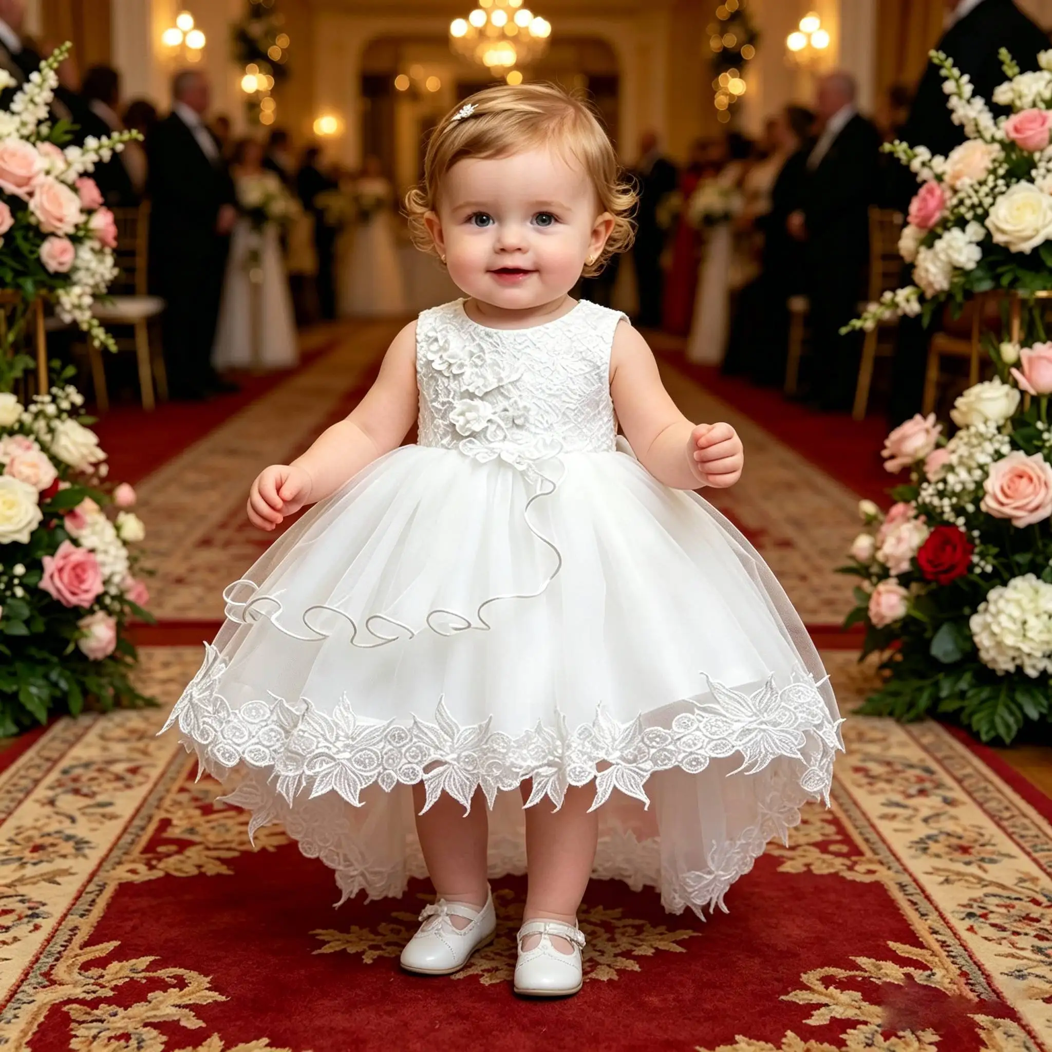 2026 Taufkleid für Babys, weißes Spitzenkleid, Hochzeitskleid für Mädchen, Geburtstagsballkleid, Brautjungfernkleid, formelles Partykleid