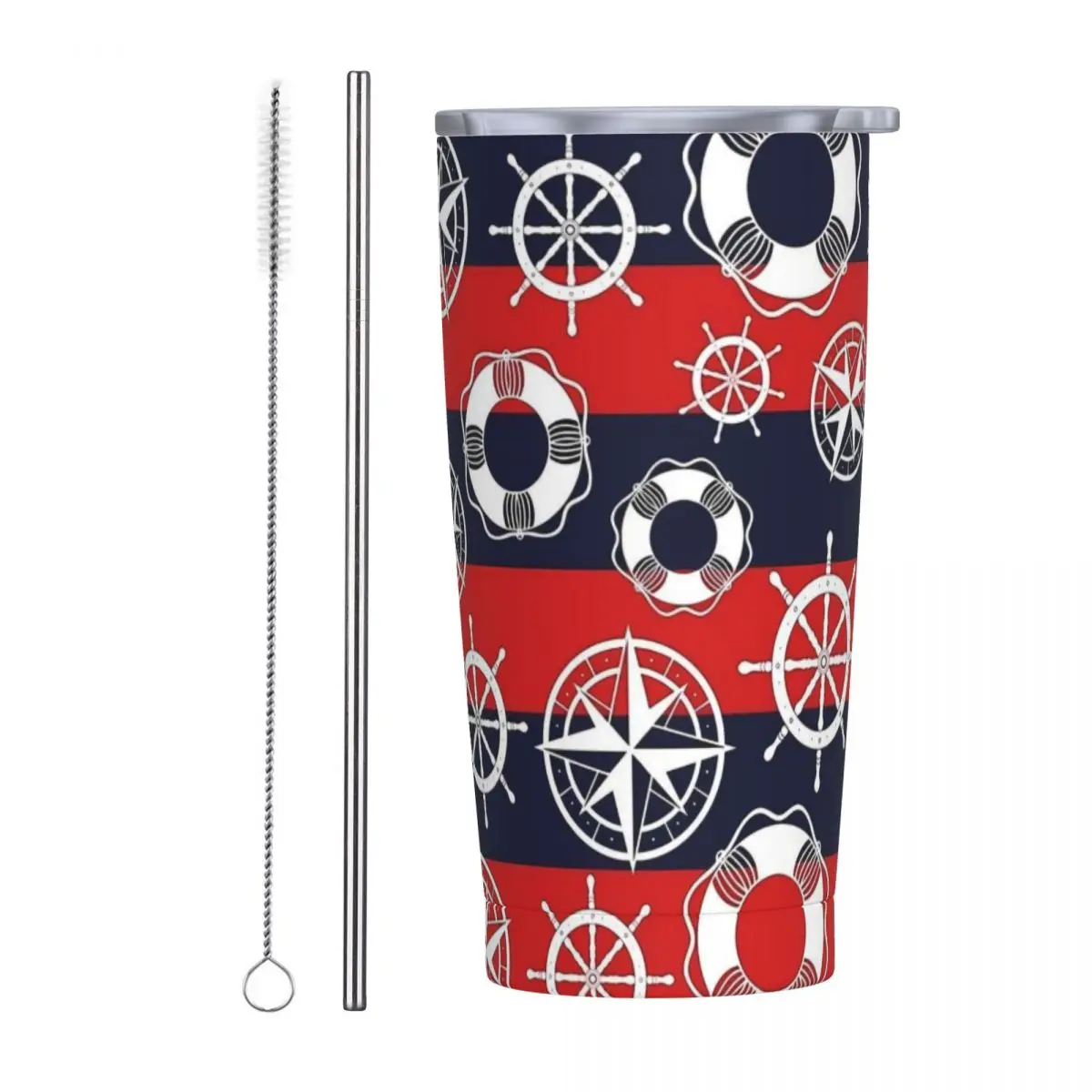 Anchor Stainless Steel Tumbler Nautical Marine Beach Car Mugs Large Coffee Mug Leakproof Hot Drinks Milk Tea Water Bottle