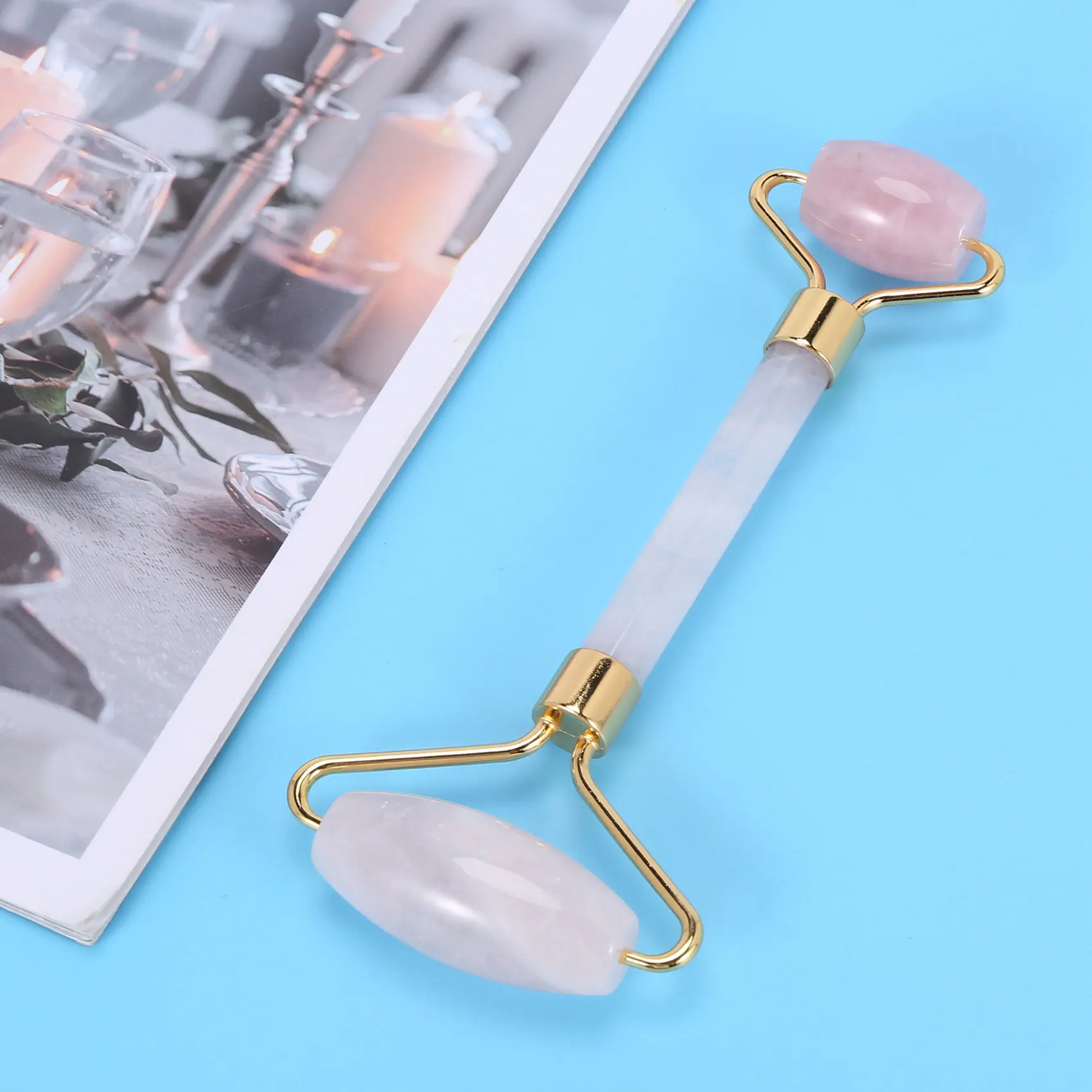 プロモーション!翡翠石フェイシャルマッサージローラー実用的な翡翠の顔抗しわボディヘッドポータブル美容ヘルスケアツール