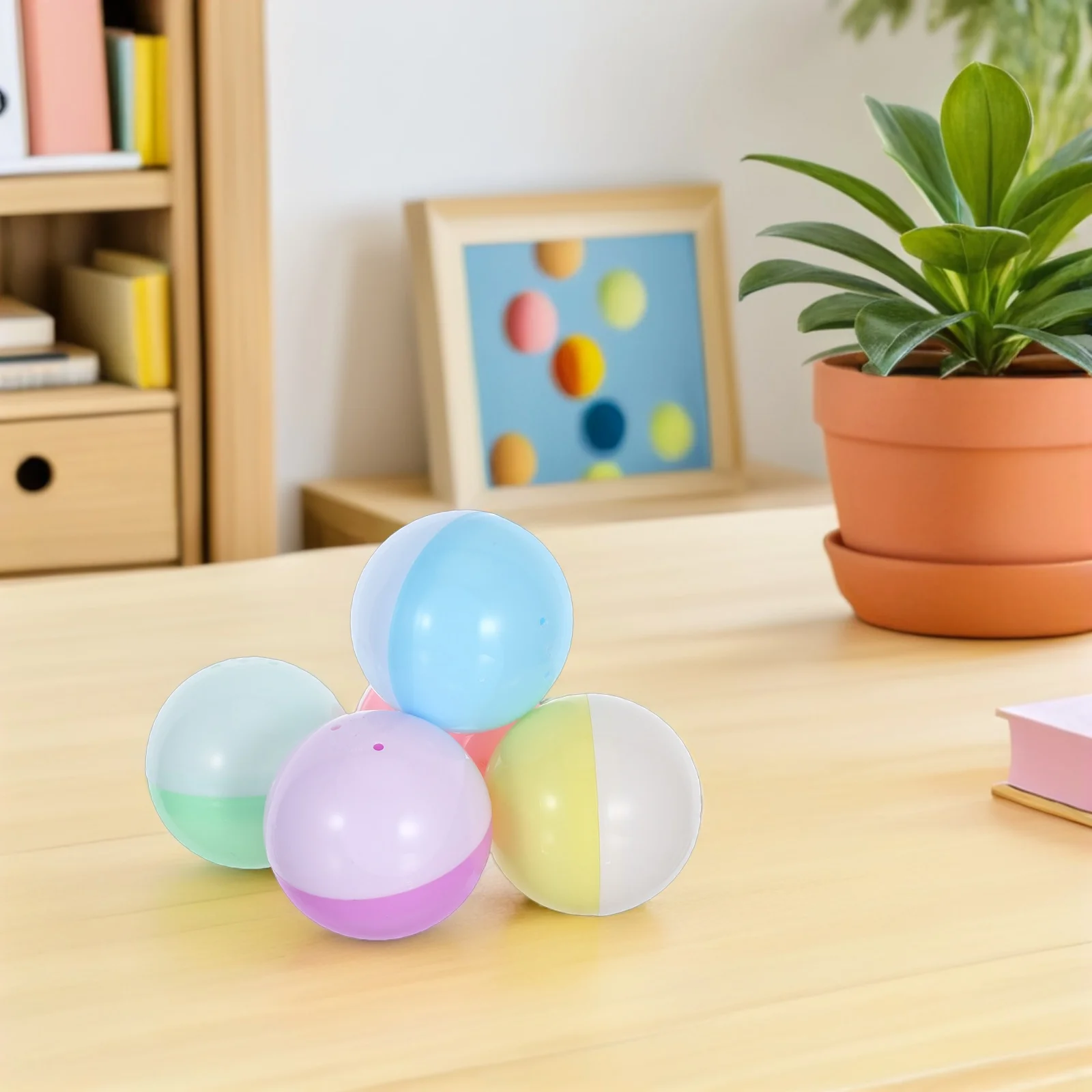 

20pcs Round Empty Plastic Container Claw Machine Gas Shell Vibrant Fun Fillable Balls Gumball Vending Machine Reusable