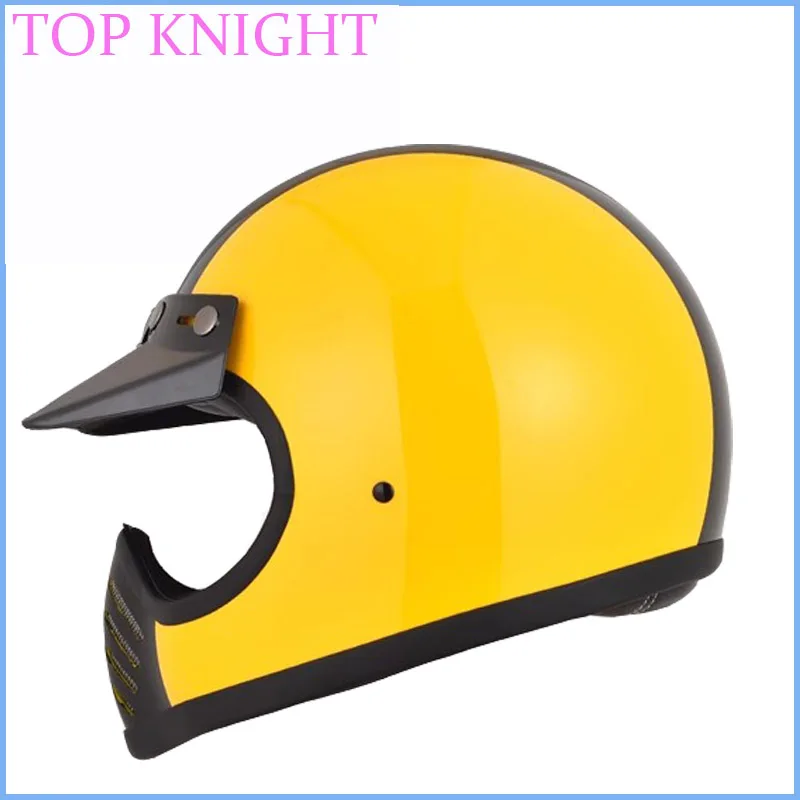 Retro THOMPSON MOTO3 Fiberglass Motorcycle Helmet Women Vintage Street Knight Capacete Lightweight 1250G Gift Brim Four Sensons