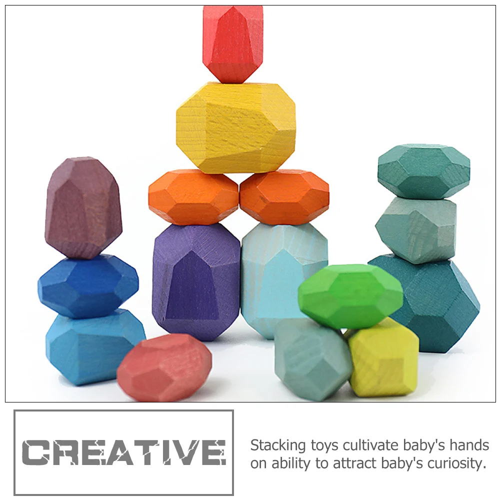 16 Pcs Rock The Balancing Building Blocks Toy Stacking Stones Educational Plaything