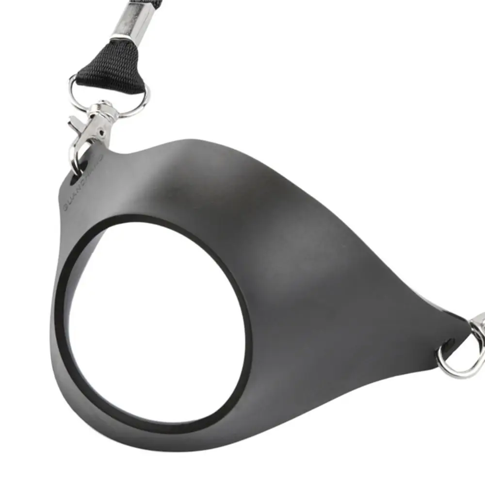 Portable Leather Wine Glass Holder Neck Cocktail Yoke Glass Support Black PVC Wine Strap Sling Birthday Party