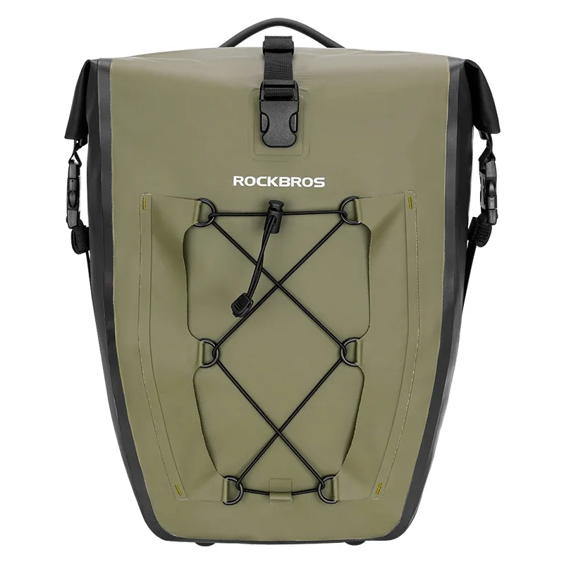 ROCKBROS Waterproof 25L Bike Rack Bag Travel Cycling Bag Basket PVC Bicycle Rear Rack Tail Seat Trunk Bag 1PCS image 3