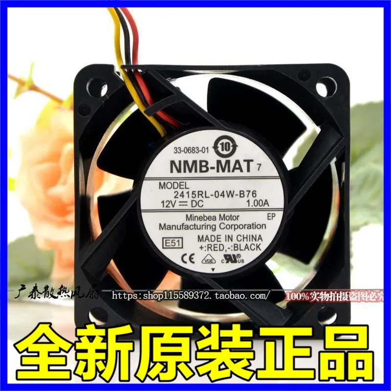 for NMB 2415RL-04W-B76 6038 6CM 12V 1.00A Server Cooling Fan Original Japan