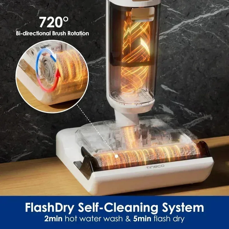 QZA4-TTinecoe Floor ONE STRETCH S6 Cordless Wet Dry Vacuum Cleaner,180° Lay-flat Smart Vacuum Mop,5.1 inch Compact Design,