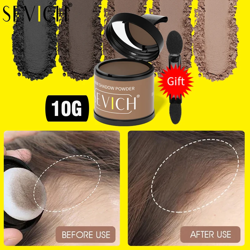 SEVICH10g Hairline Powder Root Cover Up Black Waterproof Hair Shadow Powder Natural Cove Hair Loss Hairline Shadow Conceale Gift