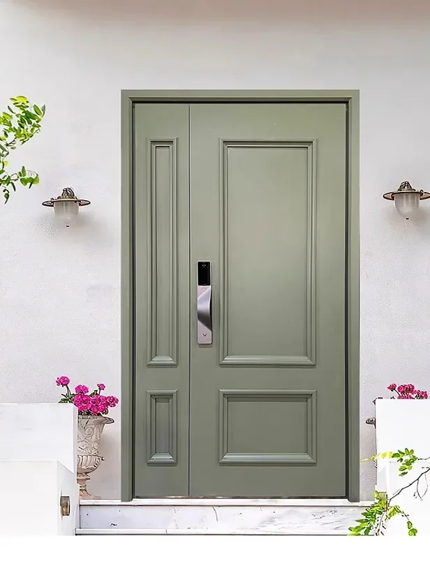 Puerta de entrada francesa, puerta de seguridad, puerta madre e hijo.