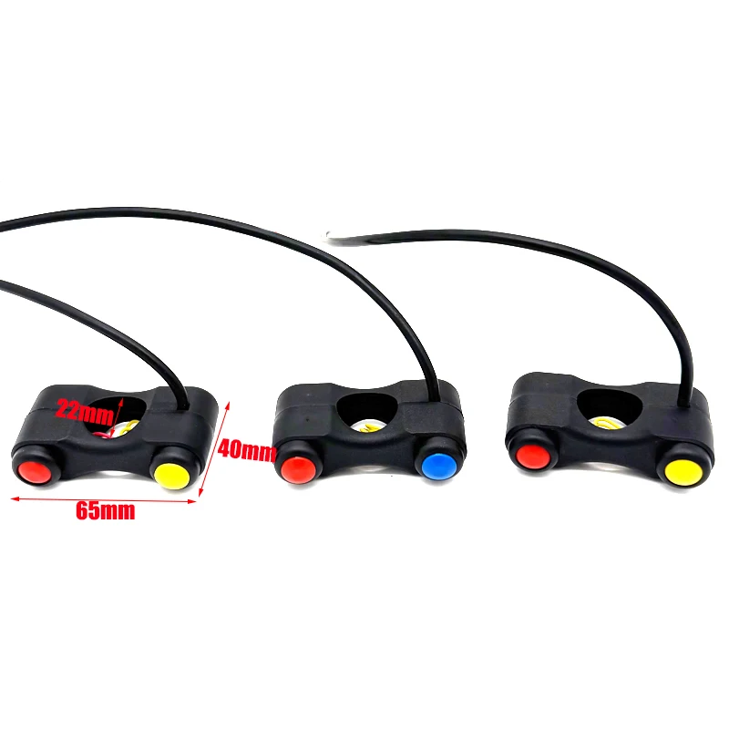 22mm Motorcycle 2 Button Switches Handlebar Mount Headlight Turn Signal Lamp Fog Lights Horn ON OFF Start Ignition Buttons