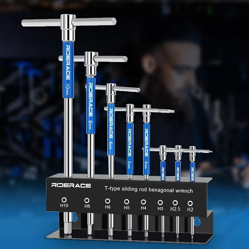

Это набор шестигранных ключей с Т-образной ручкой для велосипедов 2–10 мм, изготовлен из стали для внутренних шестигранных болтов идеально подходит для ремонта велосипедов