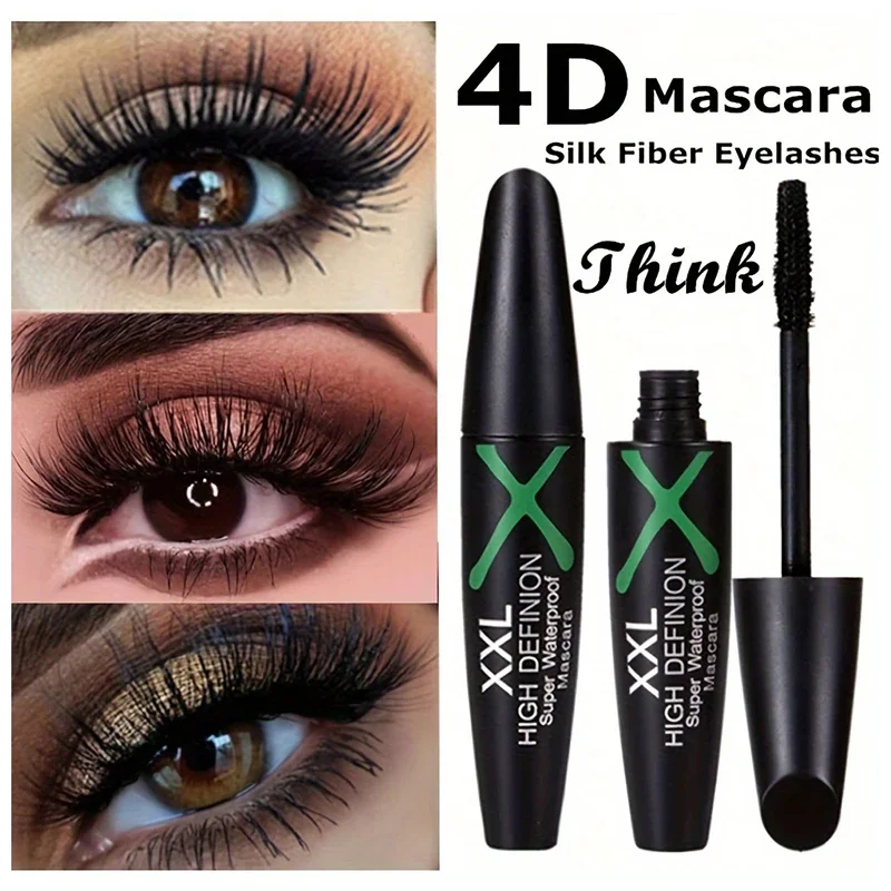 Mascara imperméable à l'eau à fourchette vert foncé, longue boucle, allongement optique, naturel, longue durée, sans bavure