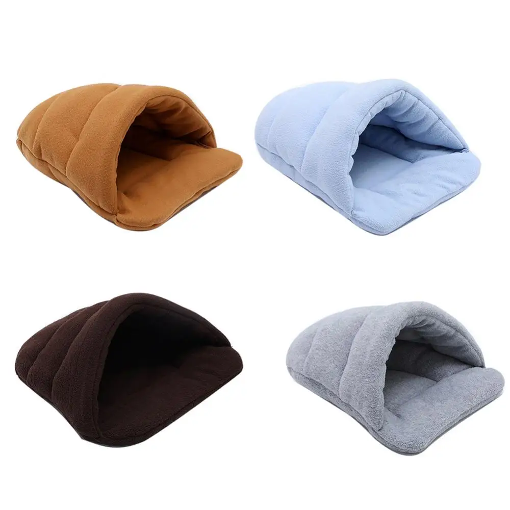 Warm Cozy Thick Fleece Dog Cat Tent Cave Nest Bed Slipper Shape Pet Sleeping Bag Slipper Dog Bed Cuddler Burrow House Hole Nest