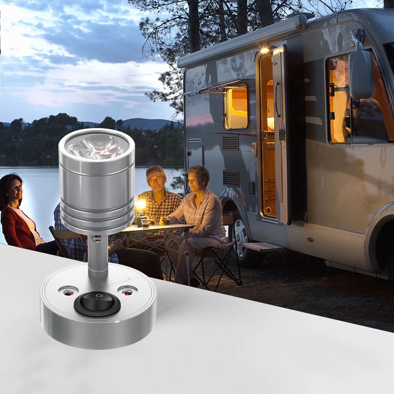 

Led Reading Rv Boat Car Swivel Spotlight Surface Mounted Aluminum Fixture Flexible Arm Warm Light Low Power Long Life Bedside
