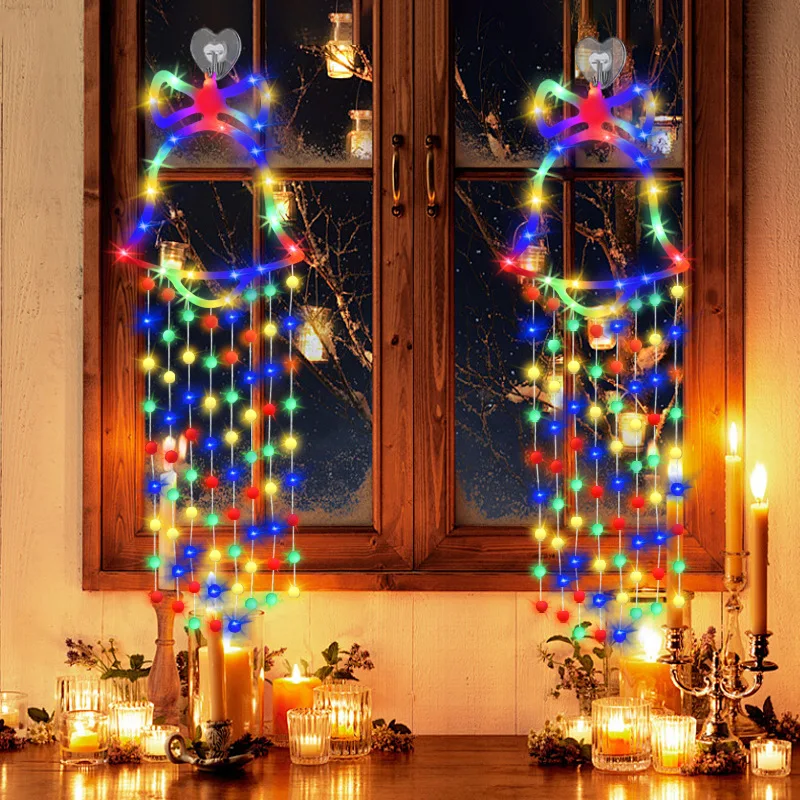 

Colorful Bell Wind Chimes Wall Hanging Decorations Christmas Bells,Home Bedroom Windows Small Round Ball Christmas Tree Decor