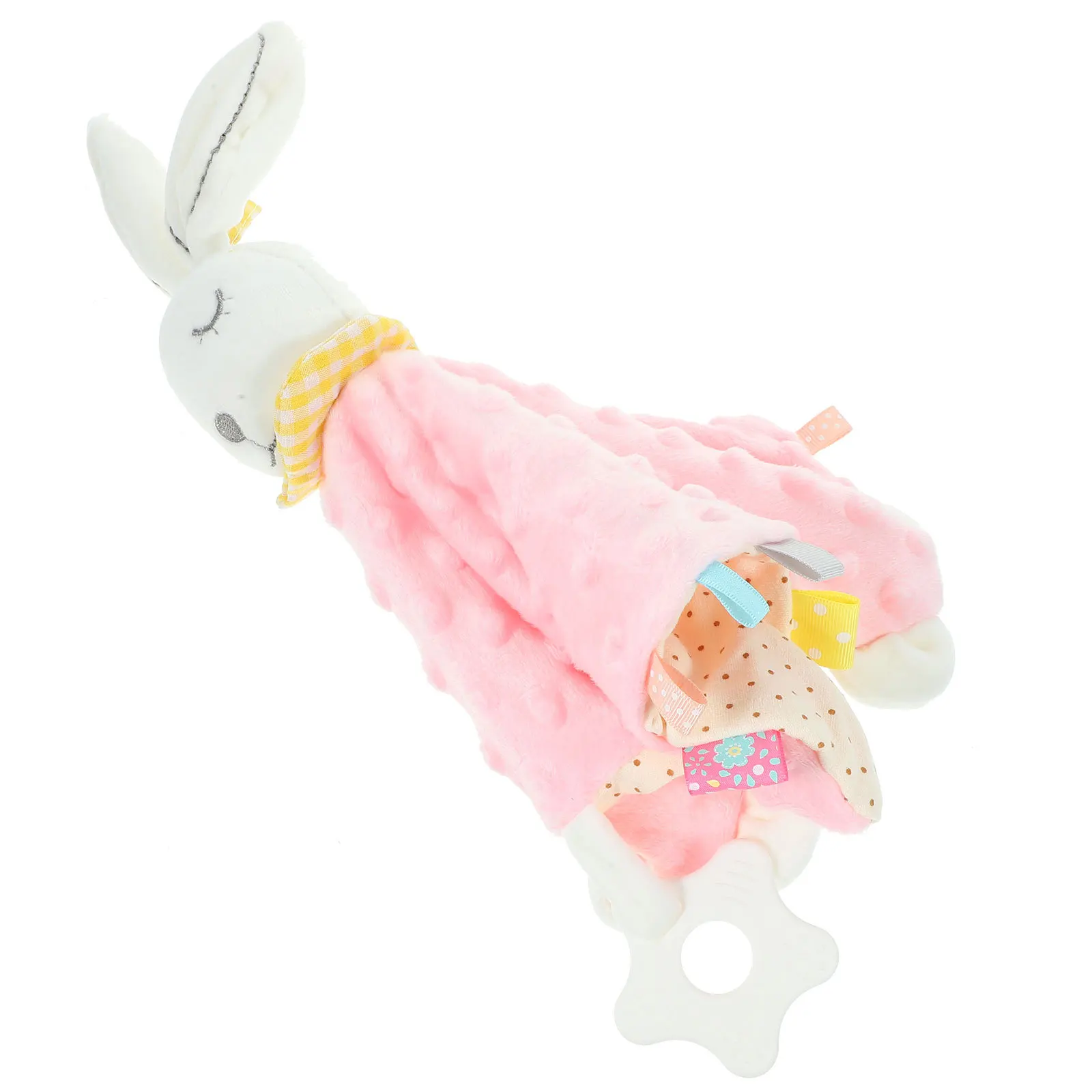 1 Stuks Konijn Gevulde Veiligheidsdeken Baby Rustgevende Zintuiglijke Tag Deken Baby Trooster Satijnen Lint Randen Fijne Motoriek