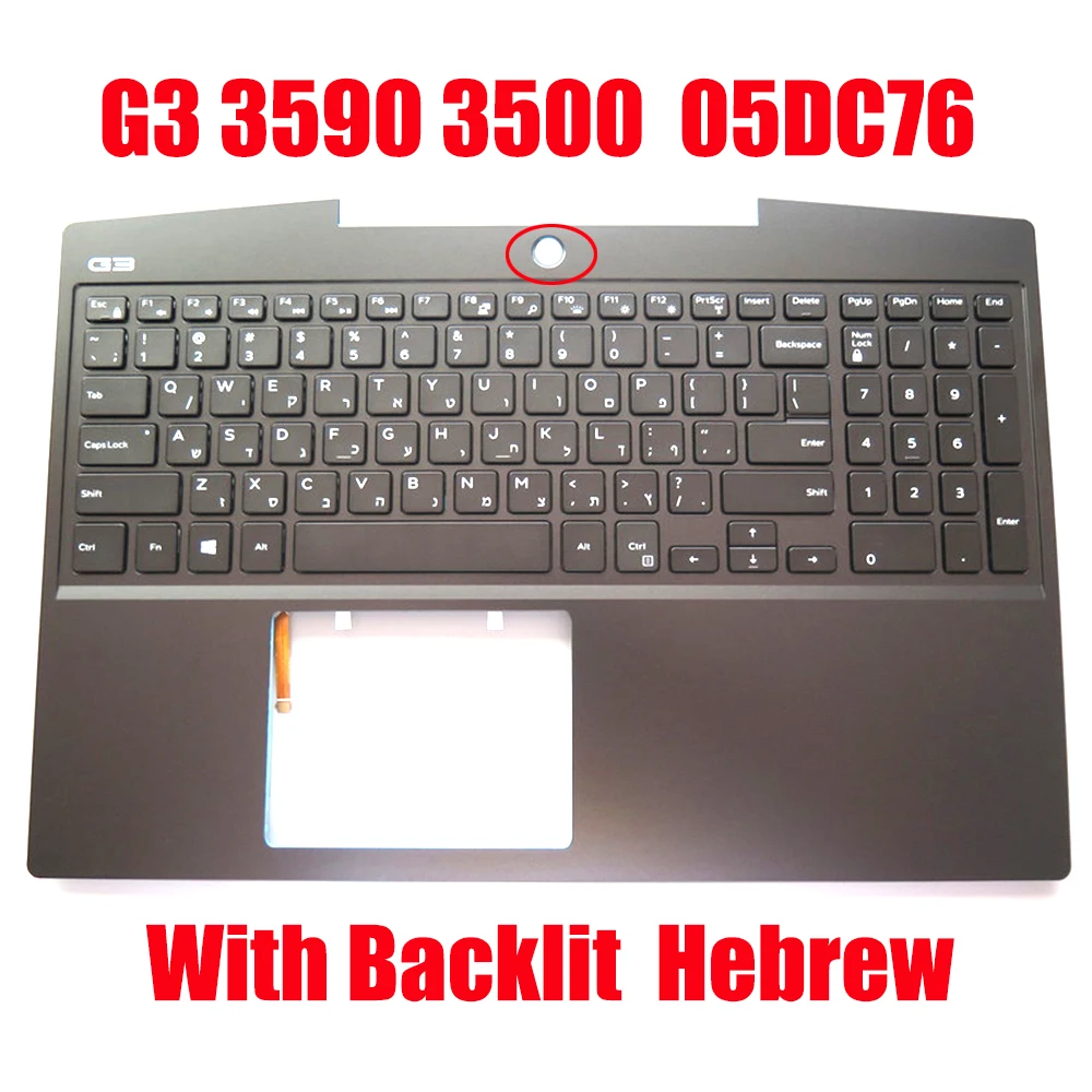 Hebrew HB Laptop Palmrest For DELL G3 3590 3500 0P0NG7 07C0FX 05DC76 06VC7N 01WN78 Without Backlit Keyboard New