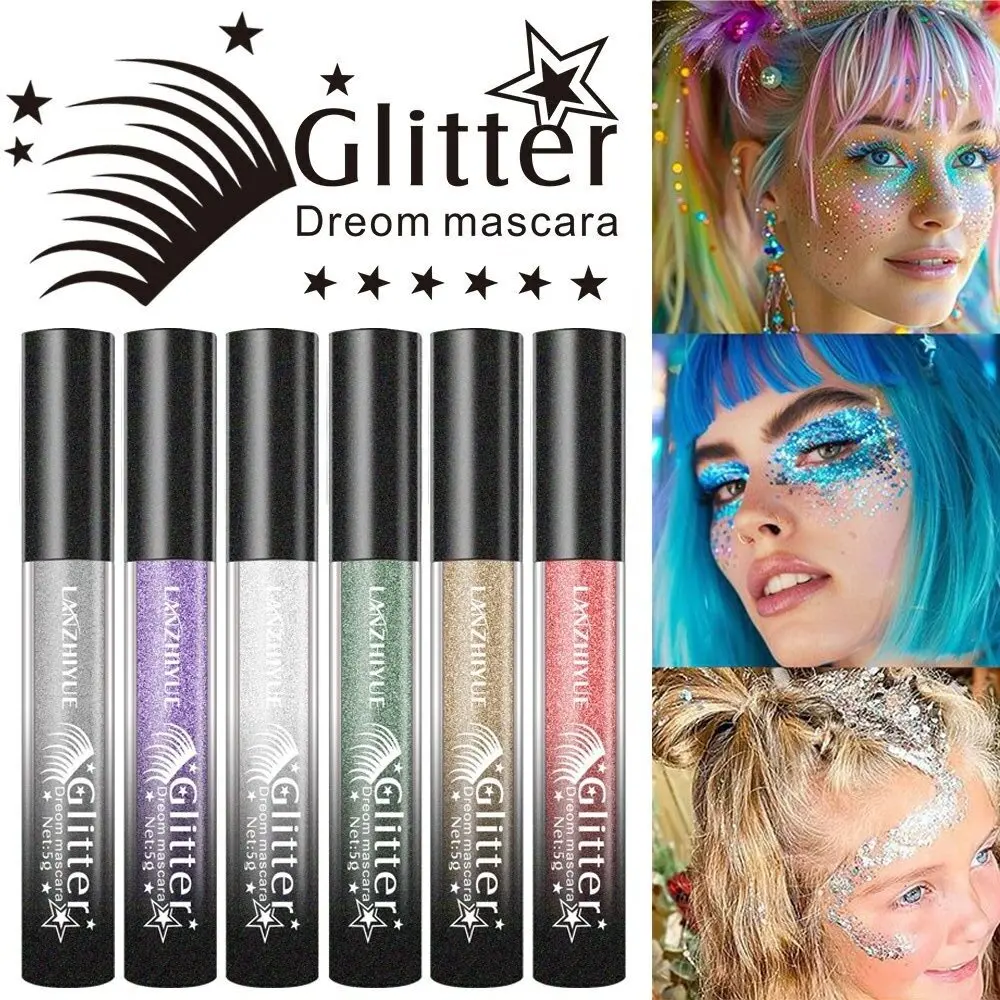 Sparkling Diamond Glitter Mascara, Colorful Pearlescent Shimmer, Long-Lasting and Volumizing, Dazzling Lash Effect with shine