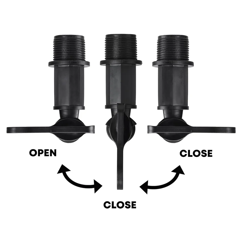 

A03F-3Pcs 3/4In Water Butt Tap Plastic Snap-Fit Hosepipe Rain Barrel Water Butts BSP Thread Water Tap With Brass Nut