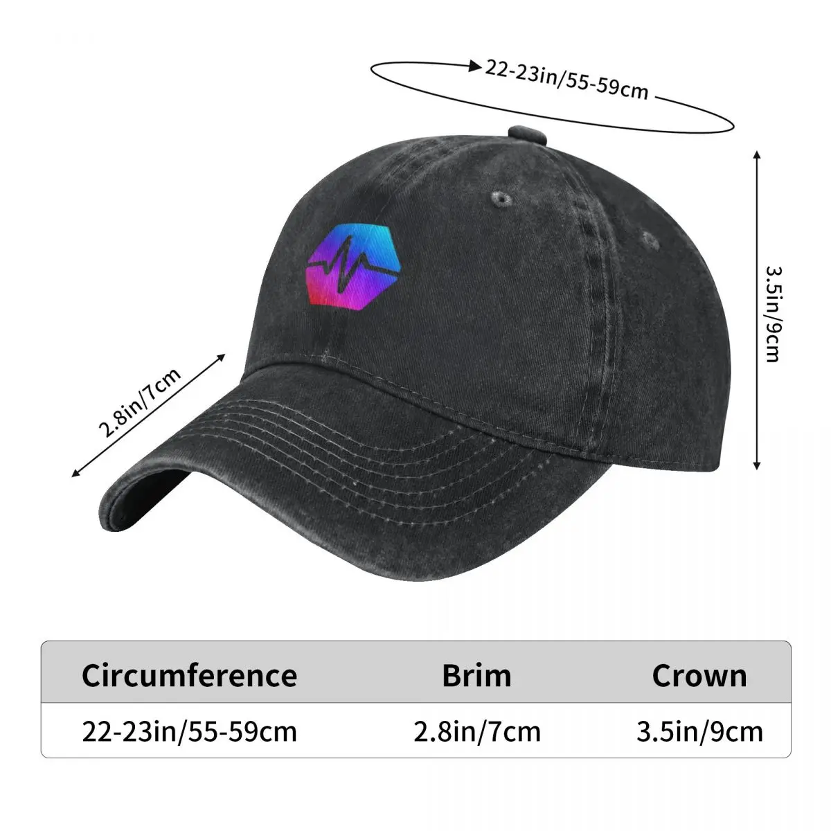 Awesome Hexagonal Cubes Hex Crypto Logo Design Baseball Cap Sports Cap Mountaineering hard hat Men Luxury Brand Women's