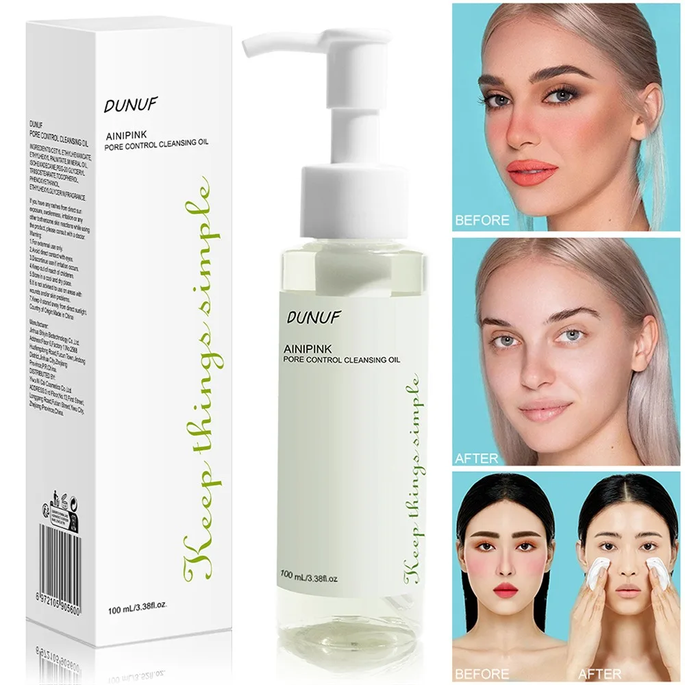 คลีนซิ่งออยล์สีขาว 100 มล. น้ำยาล้างเครื่องสำอาง สูตรอ่อนโยนที่มีประสิทธิภาพสำหรับทุกสภาพผิว ไม่มีสารตกค้างเหนียวเหนอะหนะ สำหรับผิวบอบบางรอบดวงตา ผลิตภัณฑ์เพื่อความงาม