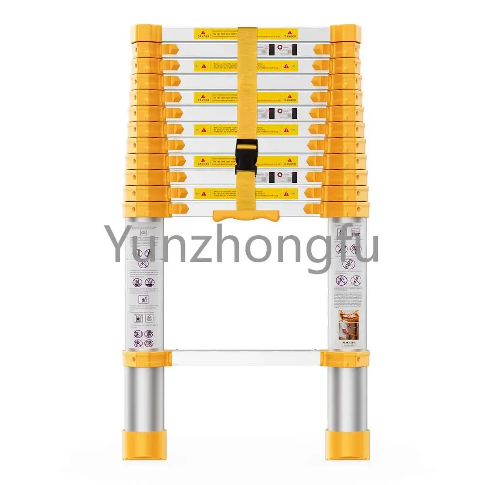 2023 New Design Upgrade 12.5FT 3.8M Aluminum Retractable Compact Multipurpose Extension Folding Foldable Telescopic Ladder