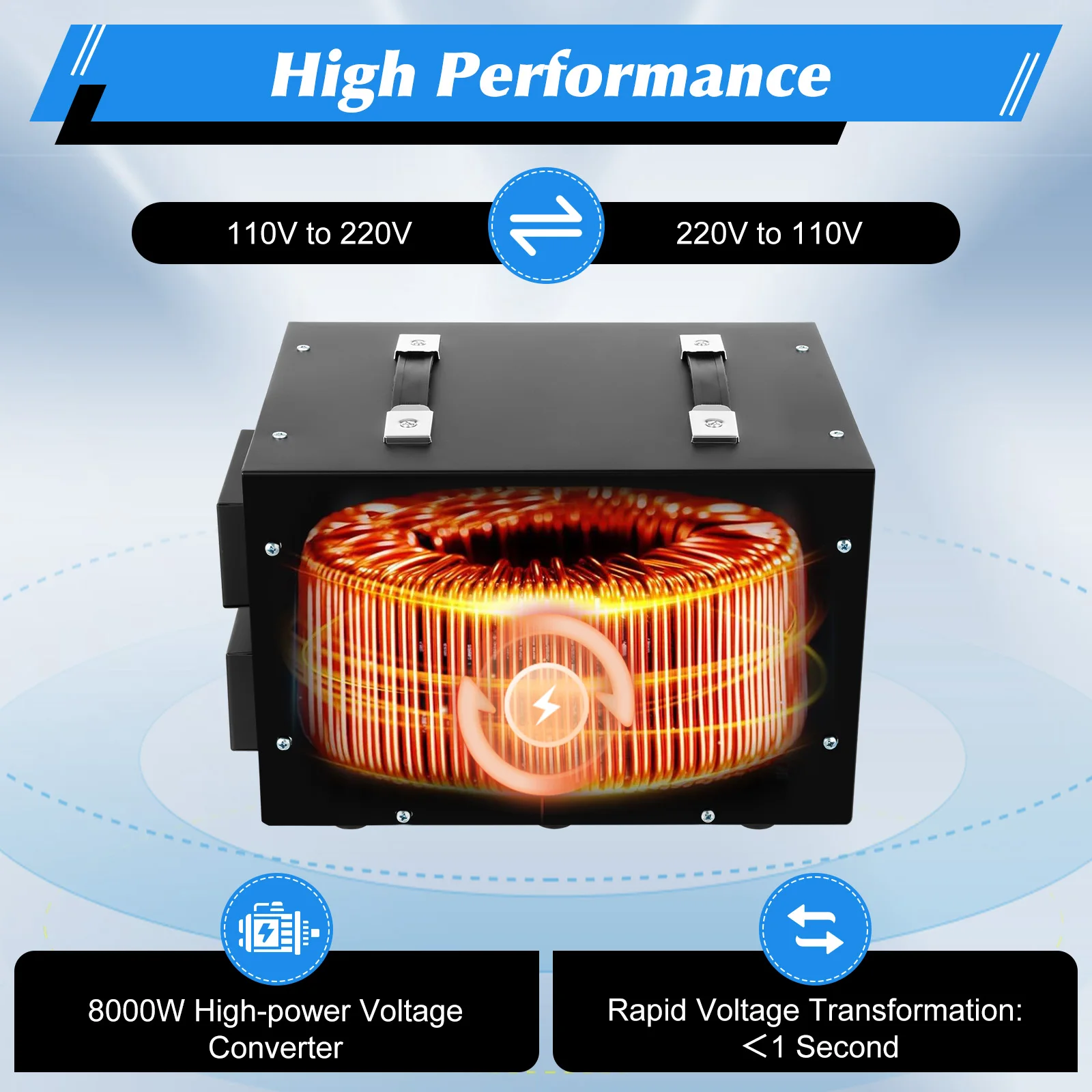 Portable Voltage Converter ST-10000 Step-Up & Down Transformer Efficient Conversion,For Household Appliances 110/220V