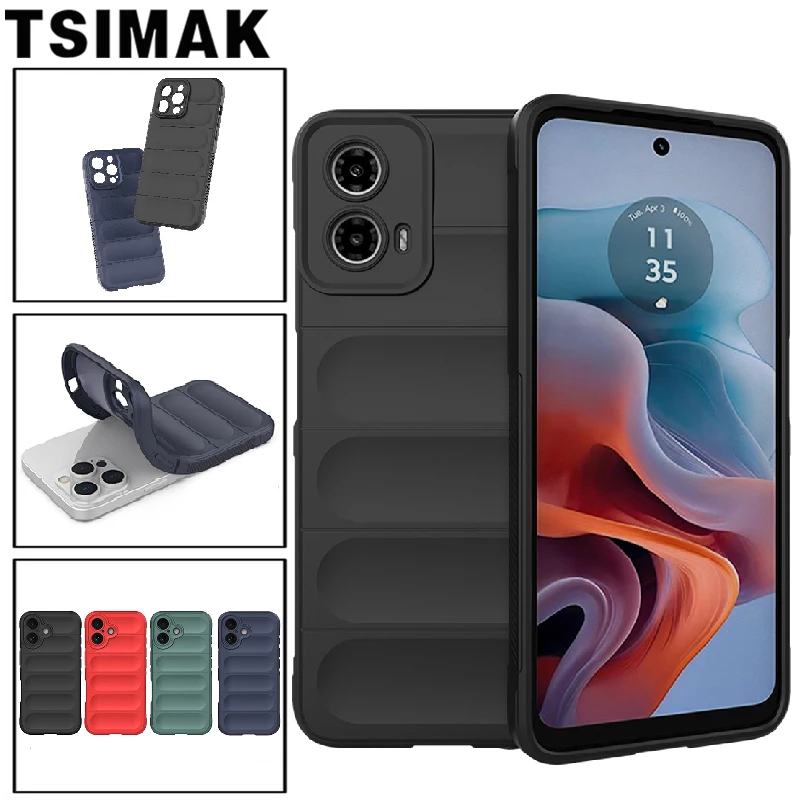 Funda de teléfono Soft Armor para Motorola Moto G34 G54 G84 G85 G32 G62 G73 Edge 40 Neo 50 Fusion 50 Pro S50 5G, funda de silicona anticaída