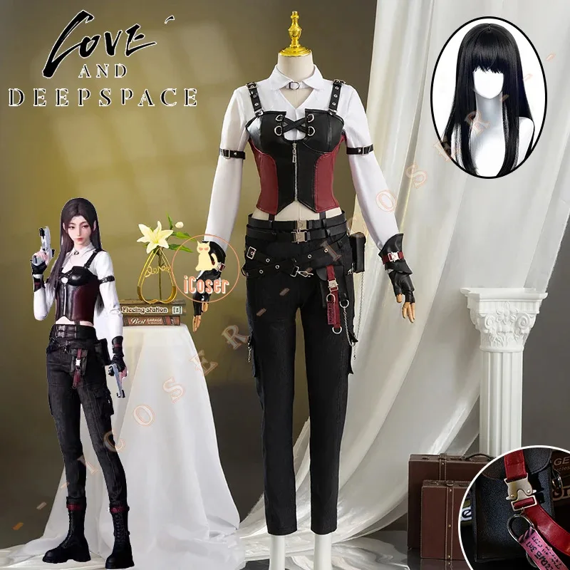 

Игровой костюм героини Love and Deepspace, парик, униформа охотника Deepspace Abysswalker, вечеринка на Хэллоуин для женщин и девочек iCoser
