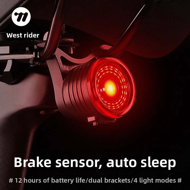 

Smart Brake Tail Light, Auto Induction Bicycle Warning Light for Night Riding