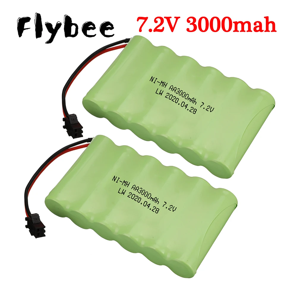 

Аккумуляторная батарея для радиоуправляемых игрушек, автомобилей, танков, роботов, пистолетов, АА, Ni-MH, 7,2 в, батарейный блок для радиоуправляемых лодок с штепсельной вилкой SM, 3000 В, 7,2 мАч