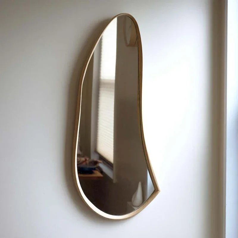 

Living Room Wall Mirror Irregular Aesthetic Bathroom Shower Mirror Luxury Vanity Espelhos Para Banheiros Room Decoration