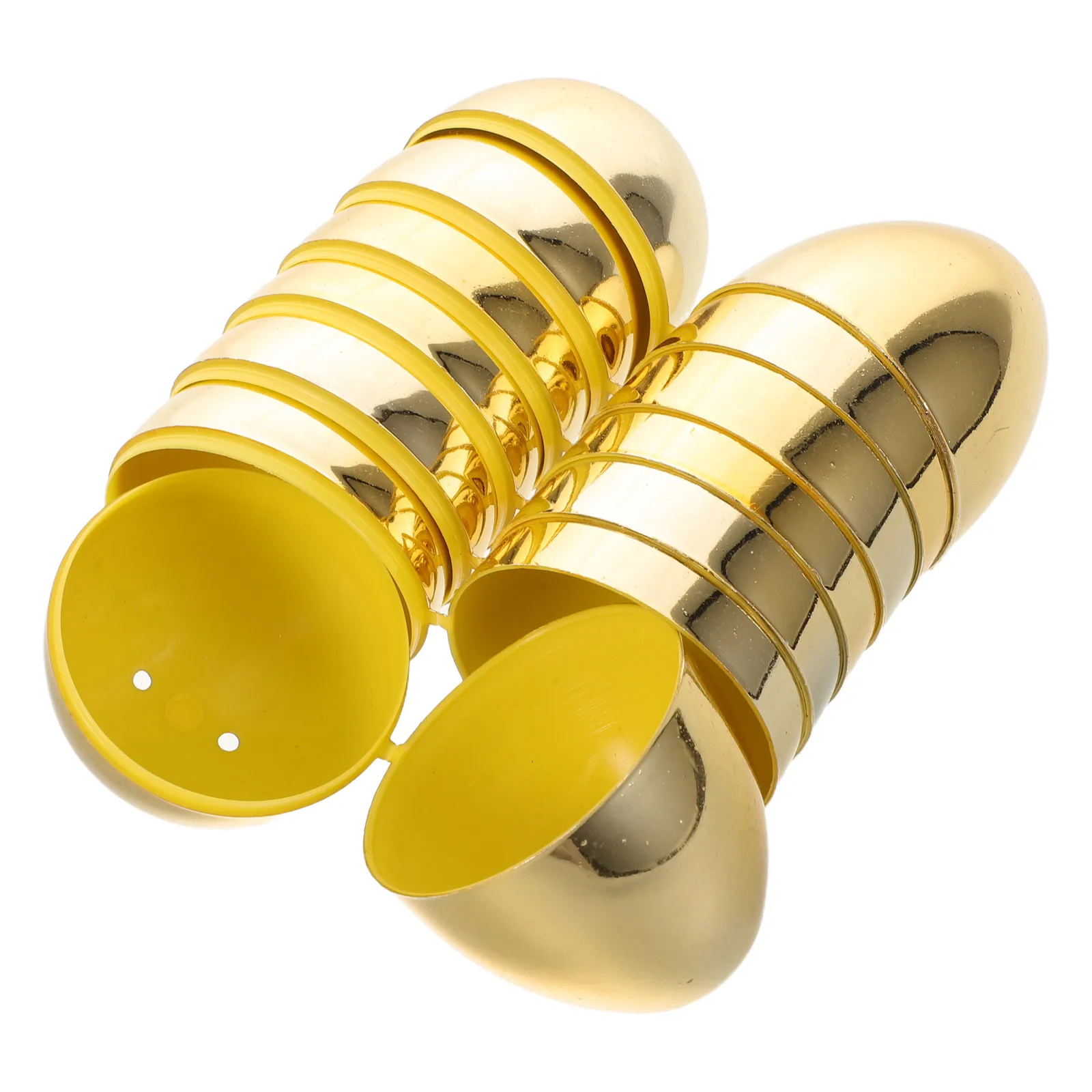 

16pcs Golden Easter Eggs Fillable Plastic Openable Capsule For Party Favor Classroom Reward Hunt Game Diy Craft Birthday