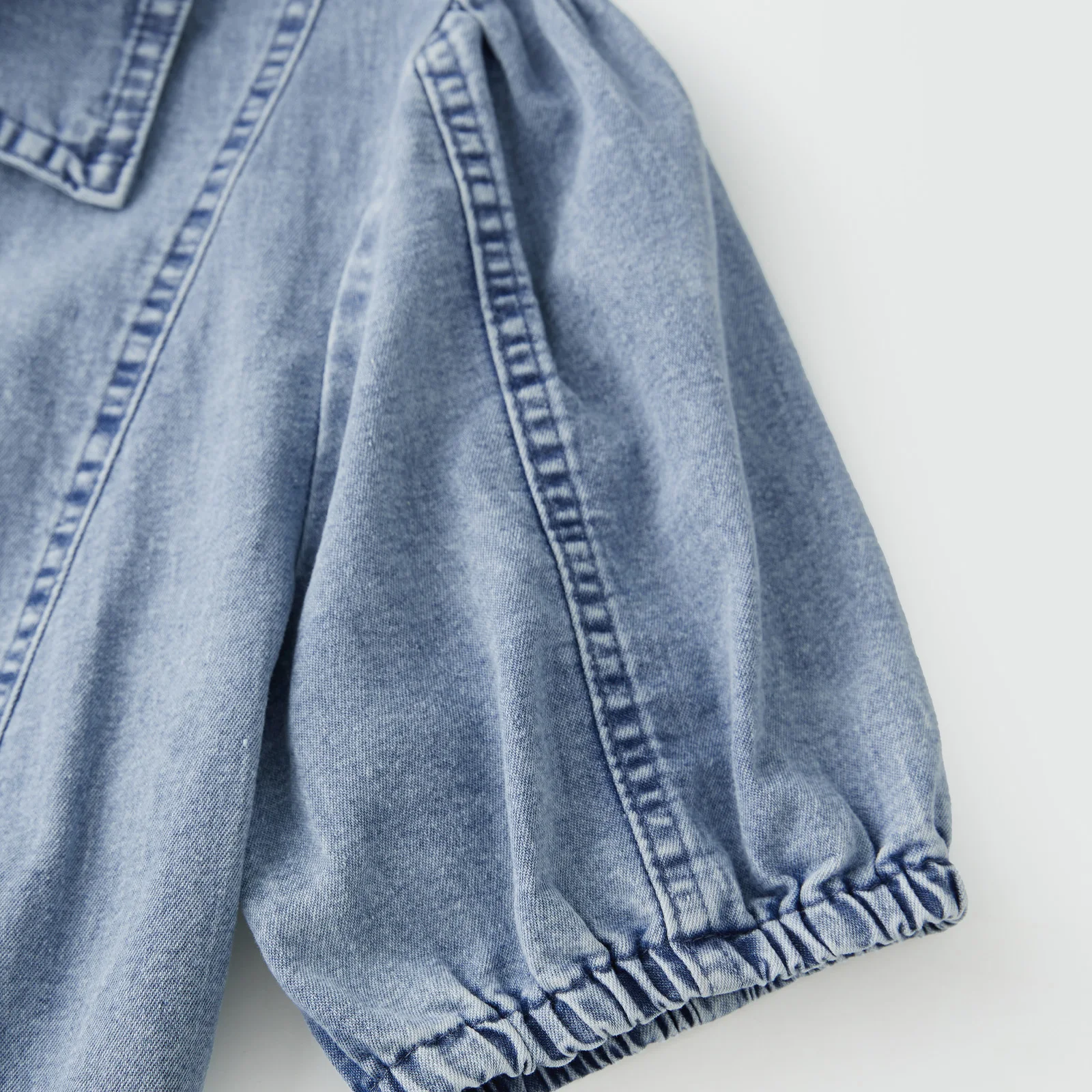 Frauen Denim Kleid Einfarbig Drehen Unten Kragen Taste Unten Kurzarm Jeans Kleid Sommer Casual Mini Kleid mit Gürtel