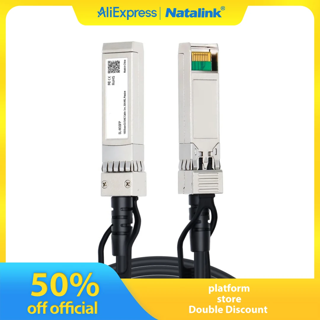 Natalink 10G SFP+ Twinax DAC Cable Passive Direct Attach Copper 0.5-7M Compatible with Cisco, TP-link , MikroTik ,HP Etc Switch