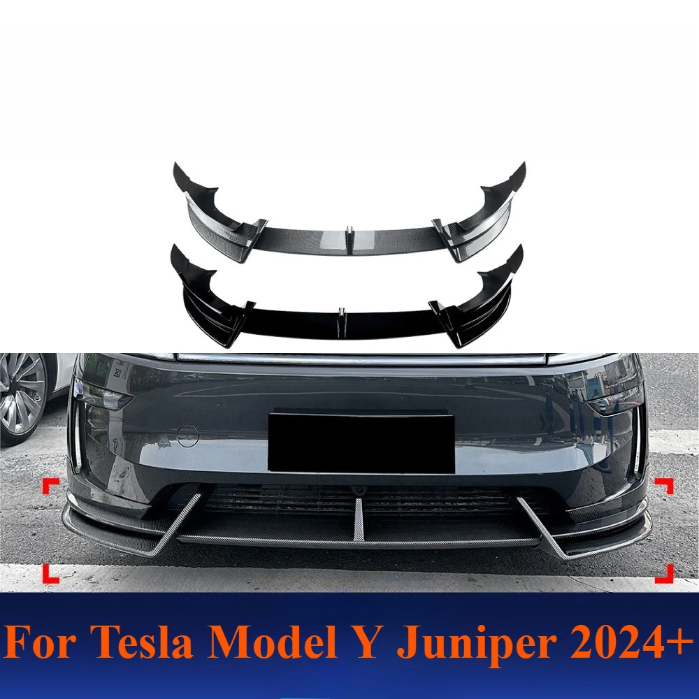 

For Tesla Model Y 2024+ Highland Front Lip Spoiler Splitter Front Bumper Canards Body Kit Exterior Modification Accessories