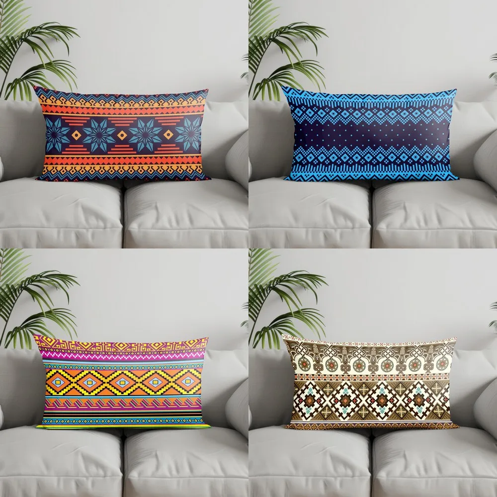 

Home Decor Colorful Geometric Pattern Pillows Suitable For Sofa Bedroom Car Pillow Cover Cushion Rectangular Back Cushion