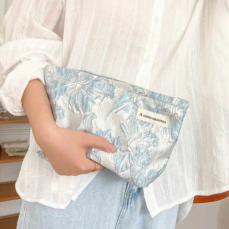 Articoli da toeletta da viaggio pochette per Organizer cosmetico Ins borsa per il trucco Jacquard di moda borsa per la cura della pelle portatile di