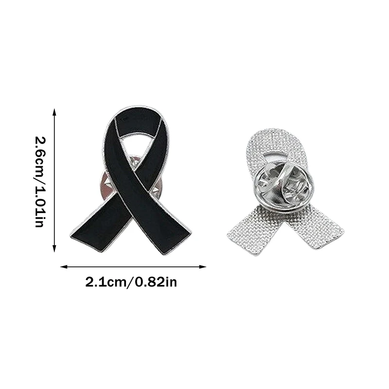 1/5/10 قطعة أسود أبيض الشريط شارة بدبوس بروش جنازة تذكارية دبوس المينا شريط أسود شارة الحداد شارة جنازة دبوس بروش #6