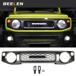 Front Grill Racing with LED Lamps for Suzuki Jimny JB64 JB74W 2019 2020 Car Kidney Grille Mesh Black Grille Cover Accessories