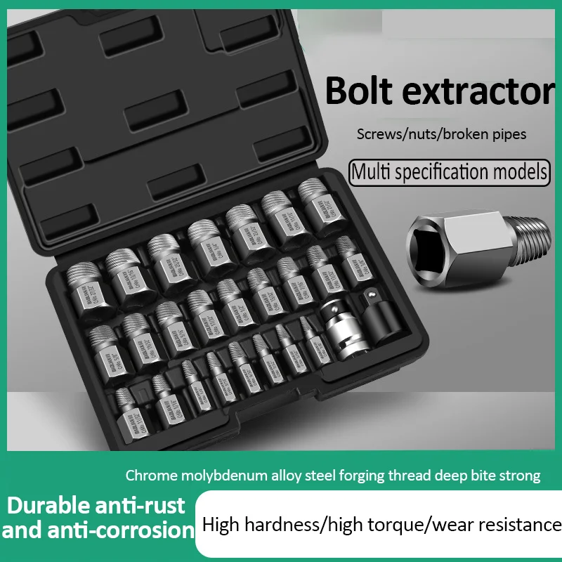 

Universal Damaged Screw Extractor Easy Out Bolt Extractor Set Bolt Stud Remover Tool Drill Set Broken Speed Out Bolt Extractor