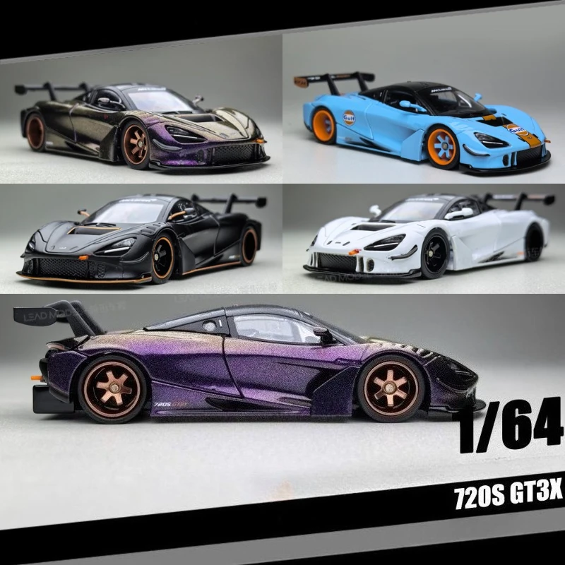 نموذج سيارة رياضية فائقة 720S GT3X بمقياس 1:64، نموذج سيارة مصغر من السبائك، زينة، لعبة، هواية، مجموعة، هدية