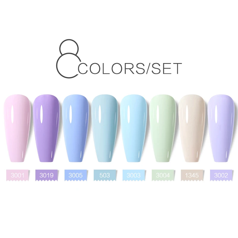 Arte Clavo 15ml Nail Gel Polish Set 8pcs/Set Color Nails Art Soak Off Nail Lacquer Need Top Base Coat UV Hybrid Varnish Manicure