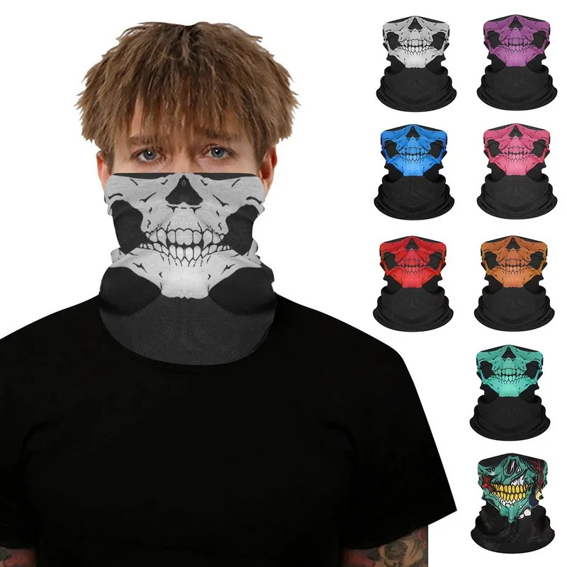 Outdoor Skull Cycling Face Mask Seamless Balaclava Magic Scarf Men Women Bandana Riding Camping Scarf Neck Warmer Sport Scarf