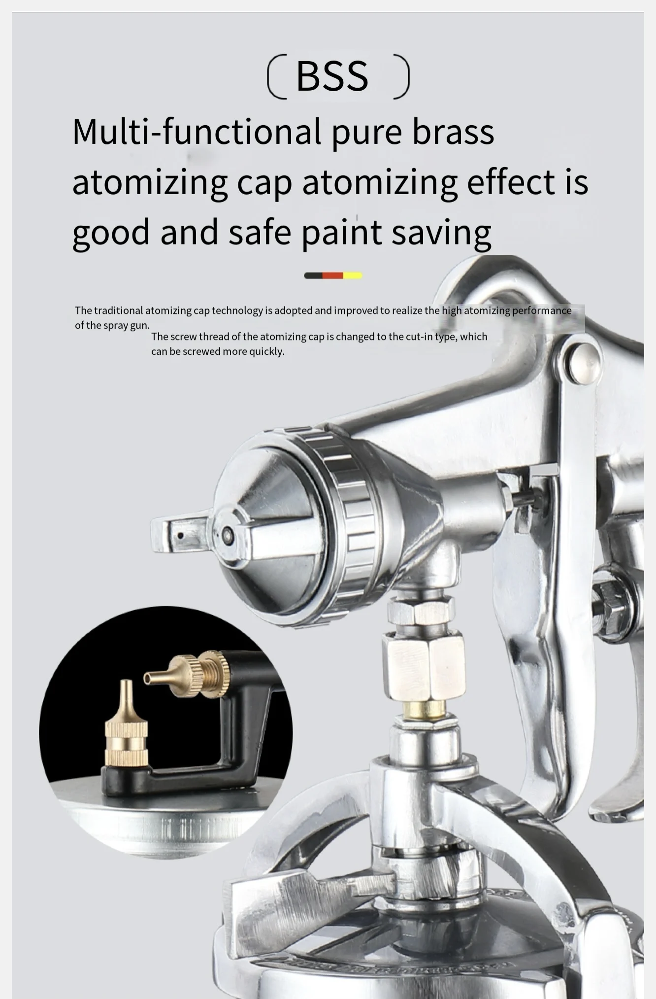 PQ-2 pistola de pulverização design ergonômico pintura eficiente pistola profissional 2.0 calibre bocal 1000cc capacidade copo, para diy professio